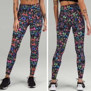 Lululemon Swift Speed High-Rise Tight 28" In Flowerscope Black Multi Size 0